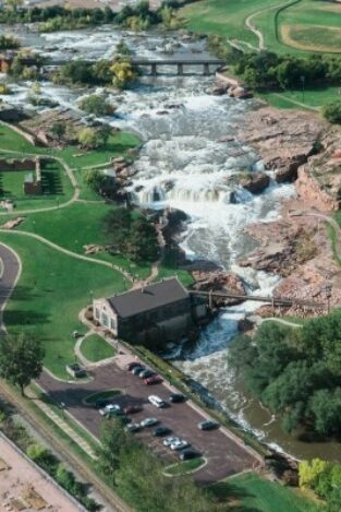 Falls Park helicopter view