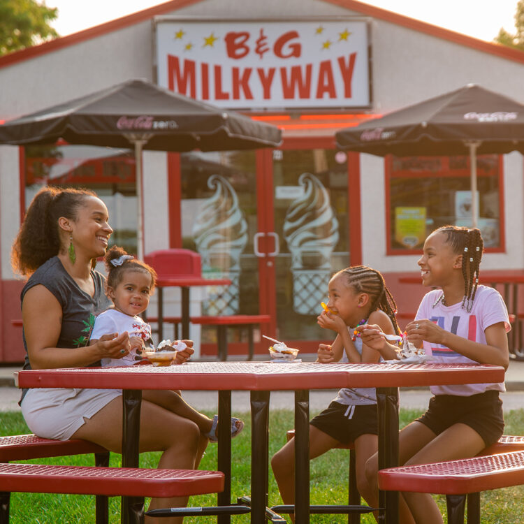 Family enjoys ice cream at B&G Milkyway Dairy Bar, a Sioux Falls summer staple.